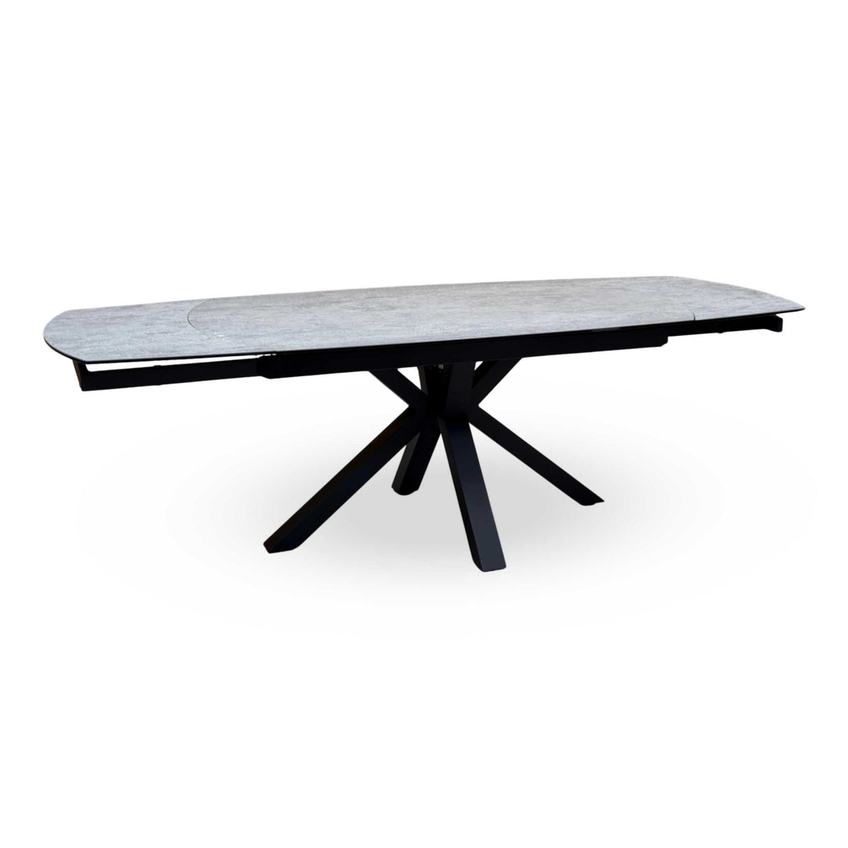 ‘Raul’ Silver Ceramic Top 160cm Swivel Extending Dining Table