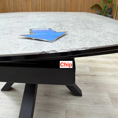 ‘Raul’ Silver Ceramic Top 160cm Swivel Extending Dining Table