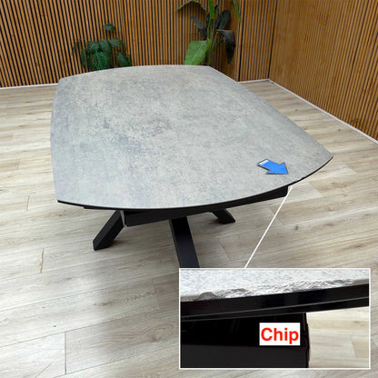 ‘Raul’ Silver Ceramic Top 160cm Swivel Extending Dining Table