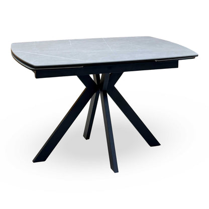 ‘Quattro’ Ash Grey Ceramic Top Extending Draw Leaf Table