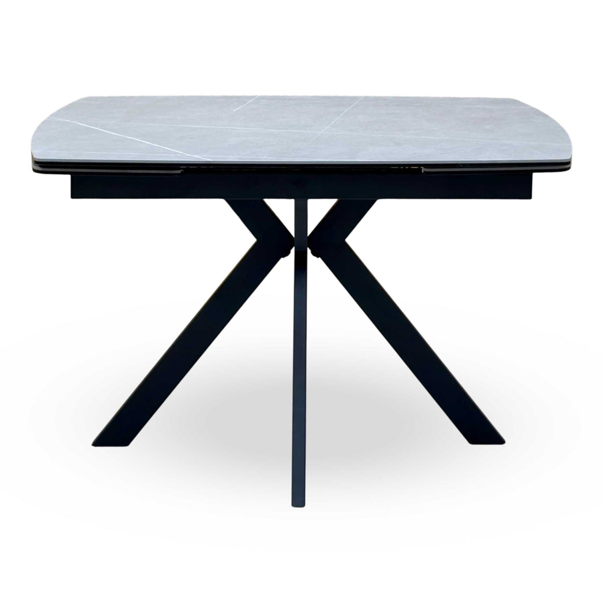 ‘Quattro’ Ash Grey Ceramic Top Extending Draw Leaf Table