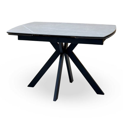 ‘Quattro’ Ash Grey Ceramic Top Extending Draw Leaf Table