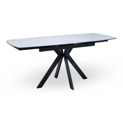 ‘Quattro’ Ash Grey Ceramic Top Extending Draw Leaf Table