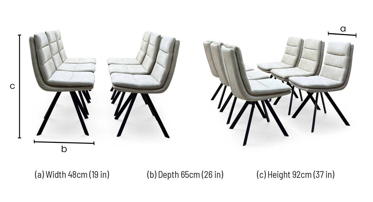 Bodahl ‘Njord’ Sand Beige Fabric Set of 6 Swivel Dining Chairs