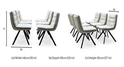 Bodahl ‘Njord’ Sand Beige Fabric Set of 6 Swivel Dining Chairs