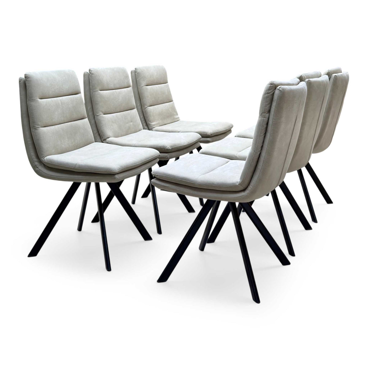 Bodahl ‘Njord’ Sand Beige Fabric Set of 6 Swivel Dining Chairs
