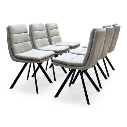 Bodahl ‘Njord’ Sand Beige Fabric Set of 6 Swivel Dining Chairs