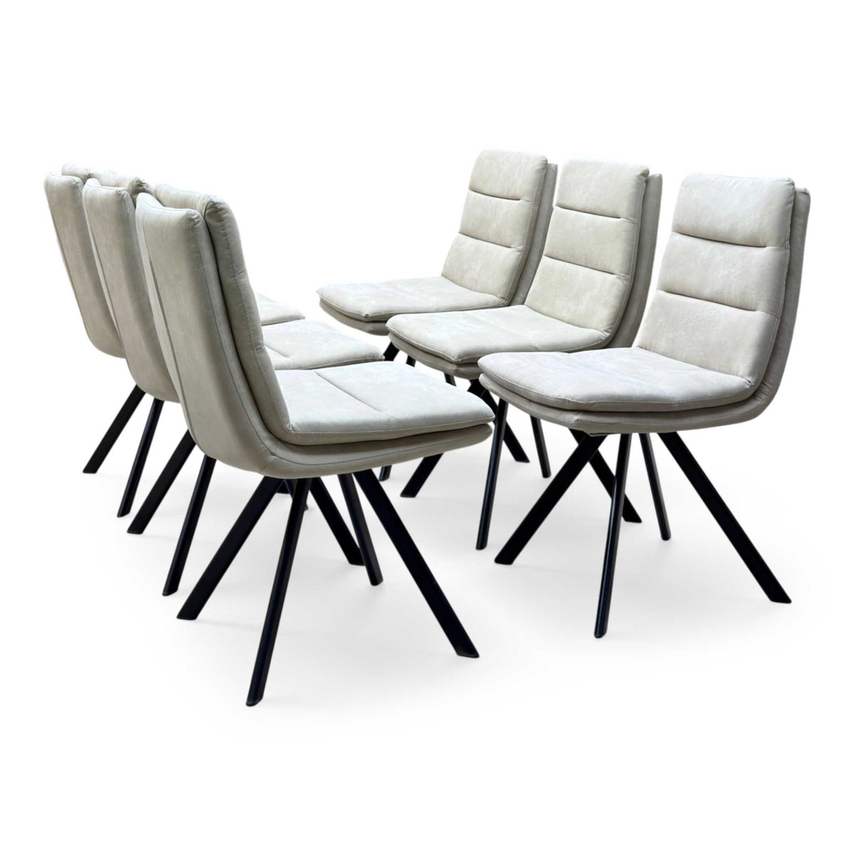 Bodahl ‘Njord’ Sand Beige Fabric Set of 6 Swivel Dining Chairs