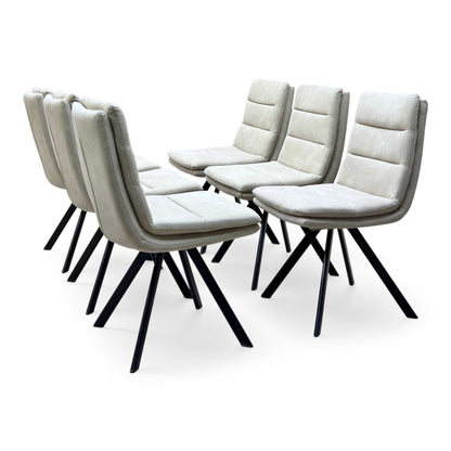 Bodahl ‘Njord’ Sand Beige Fabric Set of 6 Swivel Dining Chairs