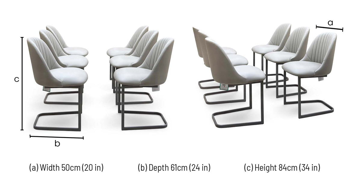 'Ivy' Taupe Faux Leather Set of 6 Cantilever Dining Chairs