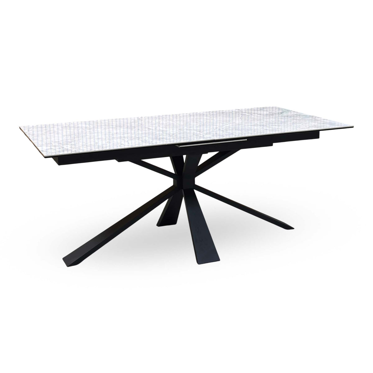 'Crete’ White Ceramic Top Large Extending Dining Table