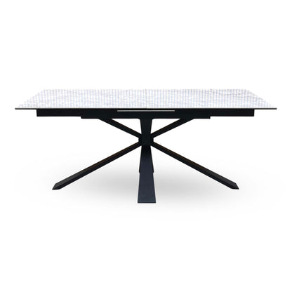 'Crete’ White Ceramic Top Large Extending Dining Table