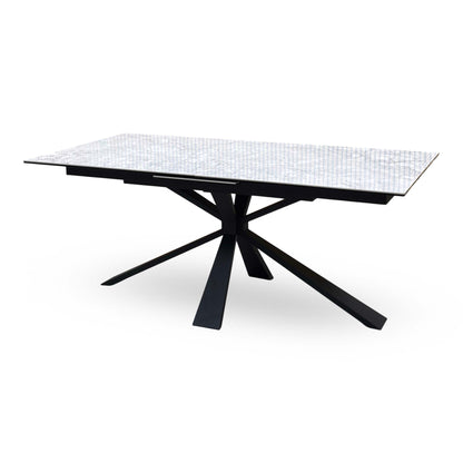 'Crete’ White Ceramic Top Large Extending Dining Table
