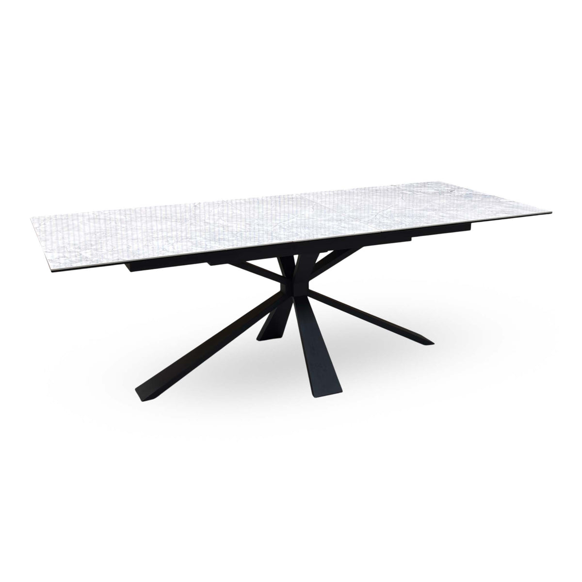 'Crete’ White Ceramic Top Large Extending Dining Table