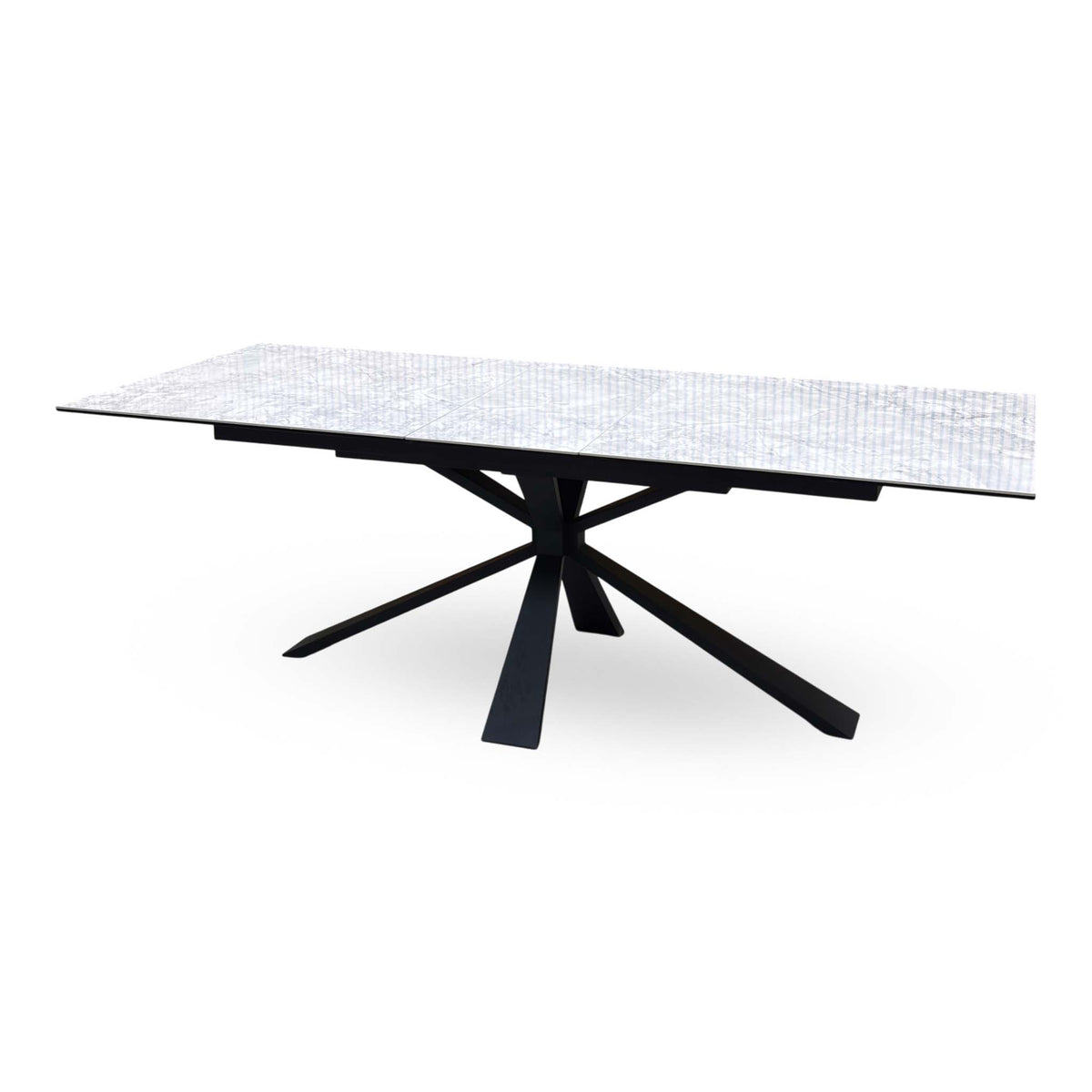 'Crete’ White Ceramic Top Large Extending Dining Table
