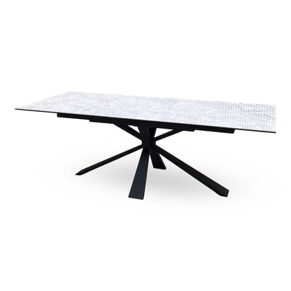 'Crete’ White Ceramic Top Large Extending Dining Table