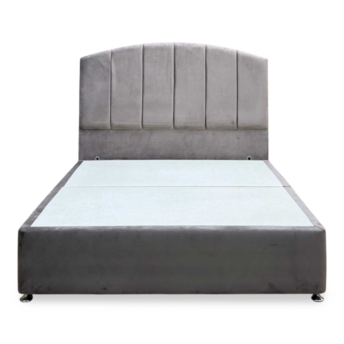 Artisan Collection ‘Bow’ Plush Mole Brown Fabric Standard Floor Standing Headboard + 4 Draw Continental Divan Base - King
