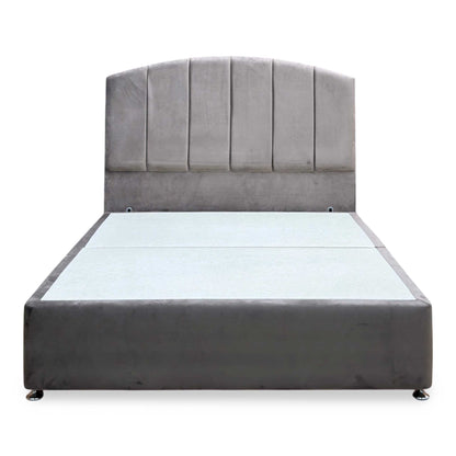 Artisan Collection ‘Bow’ Plush Mole Brown Fabric Standard Floor Standing Headboard + 4 Draw Continental Divan Base - King