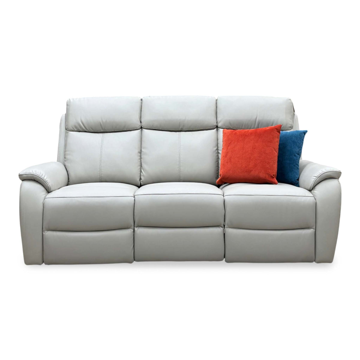 'Kingsmere' Pewter Grey Leather 3 Seater Power Recliner Sofa