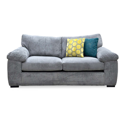 Amalfi’ Slate Grey Jumbo Cord Fabric Standard Back 3 Seater Sofa Bed