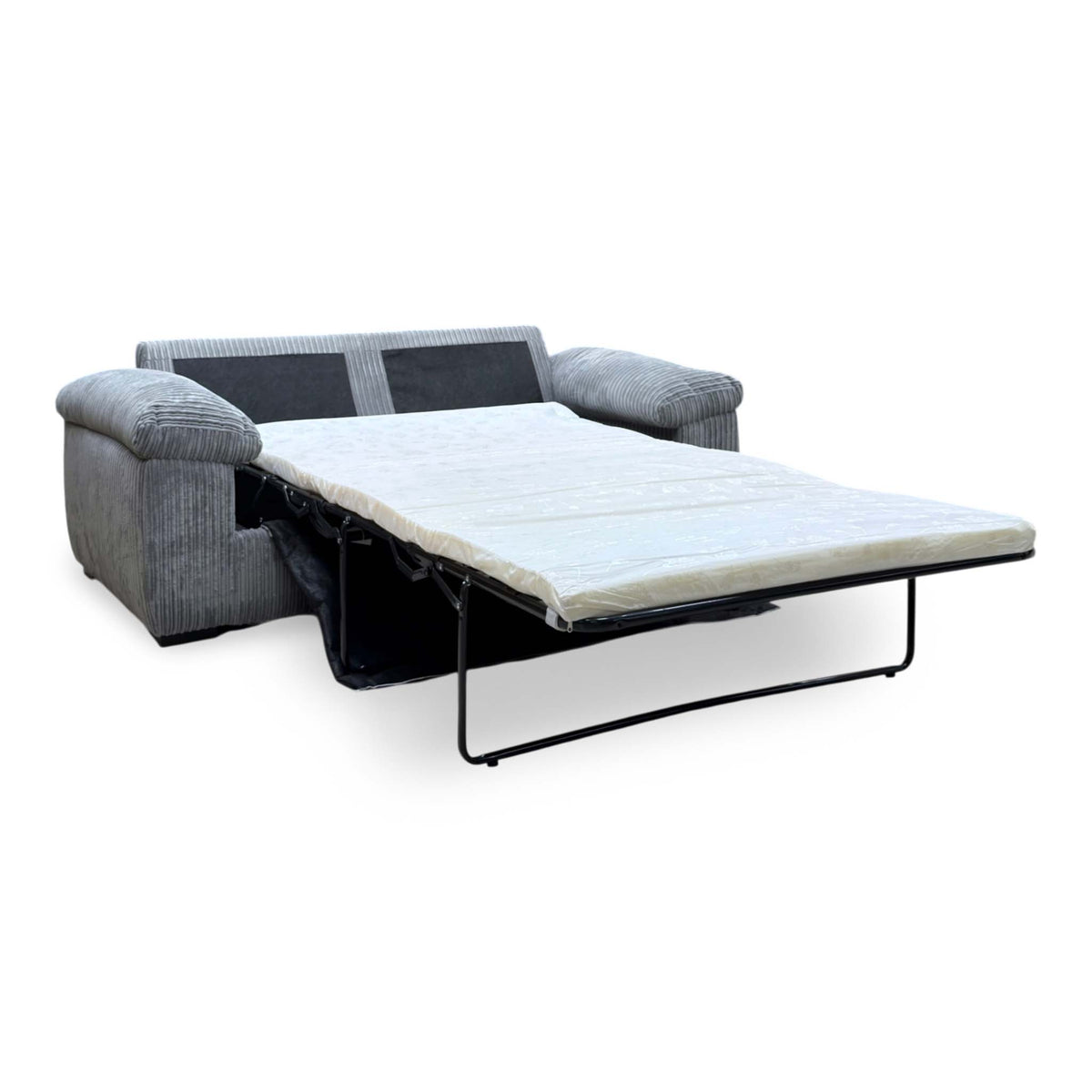 Amalfi’ Slate Grey Jumbo Cord Fabric Standard Back 3 Seater Sofa Bed