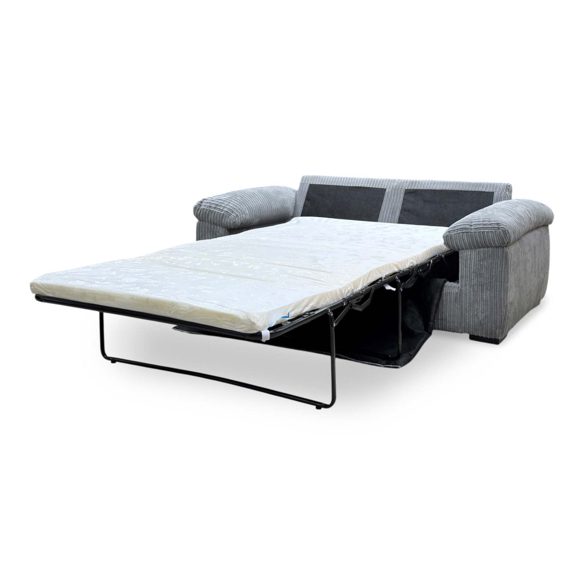 Amalfi’ Slate Grey Jumbo Cord Fabric Standard Back 3 Seater Sofa Bed