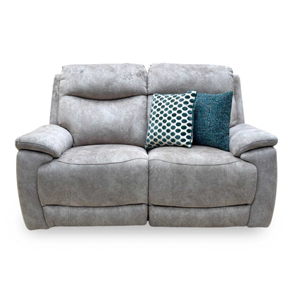 ‘Sloane’ Marble Charcoal Grey Velvet Fabric 2 Seater Power Recliner Sofa