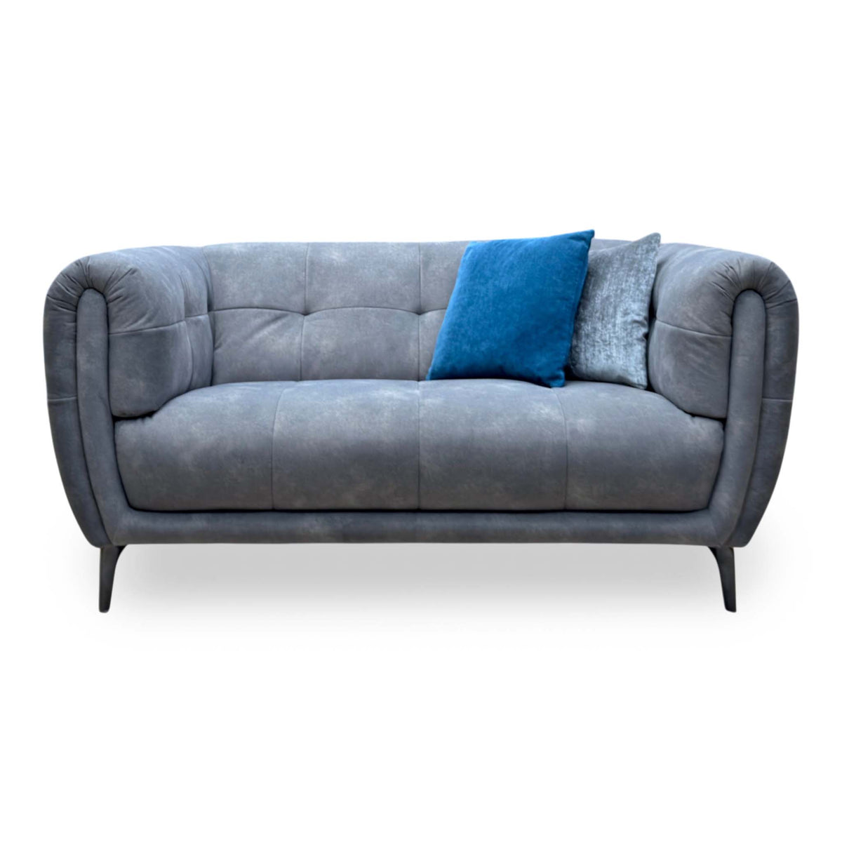 ‘Sienna’ Dexter Mocha Grey Velvet Fabric 2 Seater Sofa