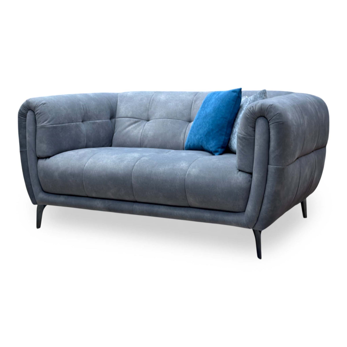‘Sienna’ Dexter Mocha Grey Velvet Fabric 2 Seater Sofa
