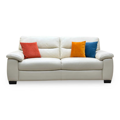 ‘Hetty’ Nc-862c Bisque Cream Leather 3 Seater Sofa