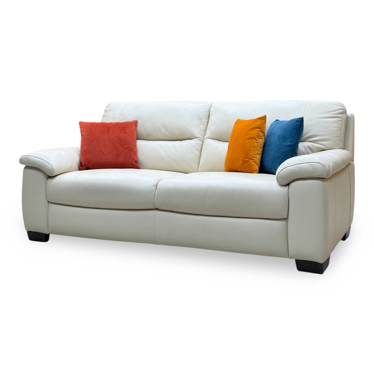 ‘Hetty’ Nc-862c Bisque Cream Leather 3 Seater Sofa
