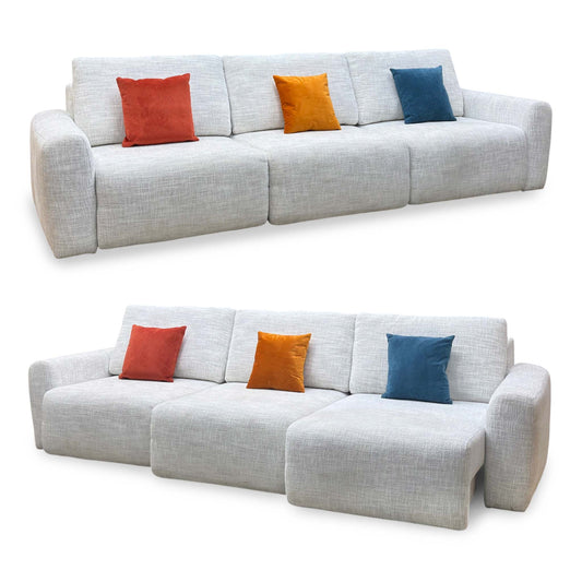 Ideal Home 'Gemini' Light Grey Fabric 3 Seater Sofa