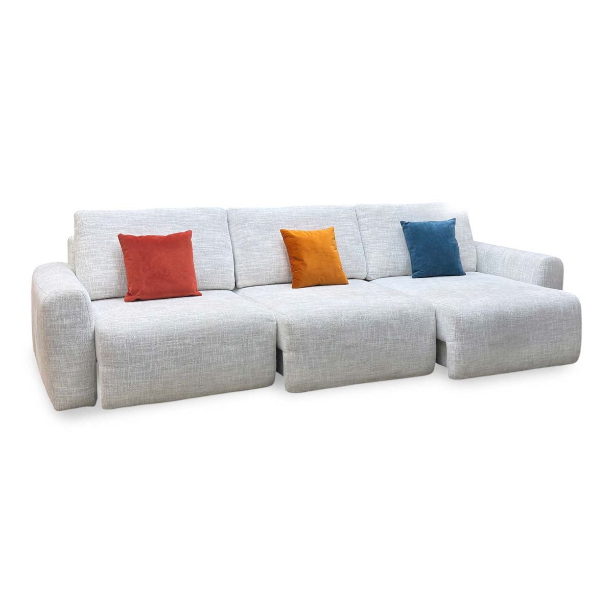 Ideal Home 'Gemini' Light Grey Fabric 3 Seater Sofa