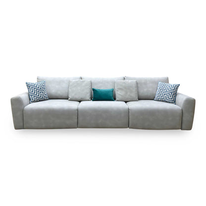 Ideal Home ‘Gemini’ Bluish Grey Suede Fabric 3 Seater Power Glider Sofa