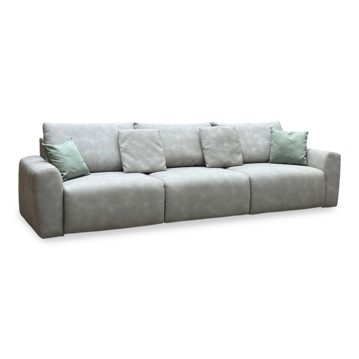 Ideal Home ‘Gemini’ Bluish Grey Suede Fabric 3 Seater Sofa