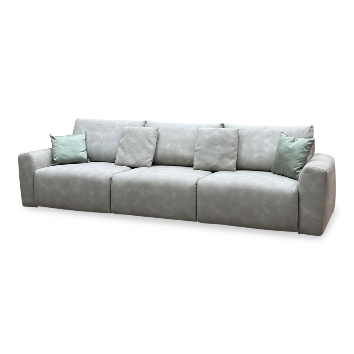 Ideal Home ‘Gemini’ Bluish Grey Suede Fabric 3 Seater Sofa