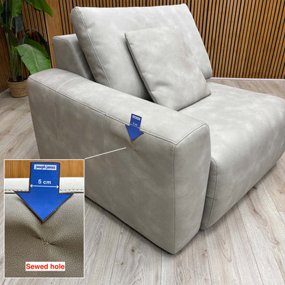 Ideal Home ‘Gemini’ Bluish Grey Suede Fabric 3 Seater Sofa