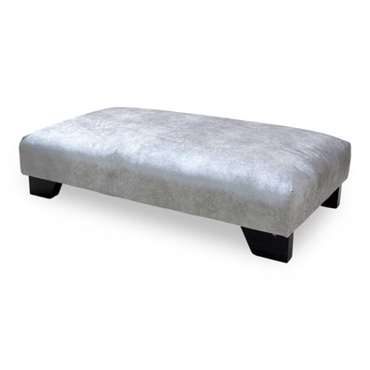 'Aura' Kenzo Oatmeal Dw Ft Velvet Fabric Footstool