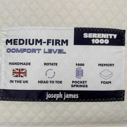 'Serenity 1000' 1000 Pocket Memory Mattress - Single