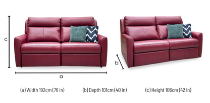 G Plan ‘Wren’ P214 Capri Claret Red Leather 2 Cushion 3 Seater Power Recliner Sofa with Power Headrests and Power Lumbar