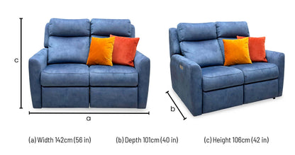 G Plan Wren 2 seater recliner sofa dimensions: width 142cm, depth 101cm, height 106cm