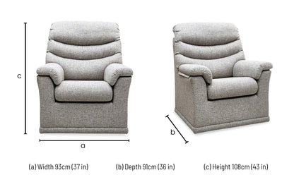 G Plan Malvern oatmeal woven fabric chair dimensions: width 93cm, depth 91cm, height 108cm