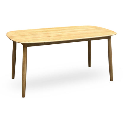 'Stockholm' Light Oak Solid Oak 160cm Dining Table with Light Grey Upholstered Chairs Set of 4
