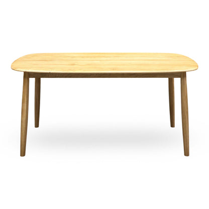 'Stockholm' Light Oak Solid Oak 160cm Dining Table with Light Grey Upholstered Chairs Set of 4