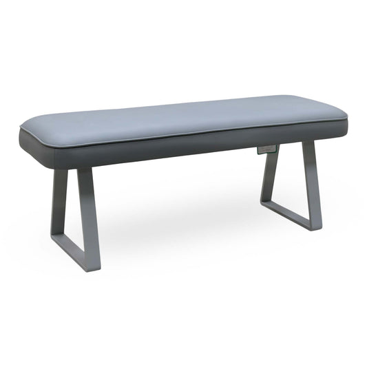 'Fumo' Light Grey Faux Leather Dining Bench