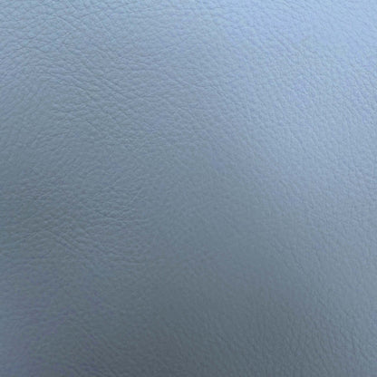 Close-up of the light grey grained faux leather used on the Fumo dining bench