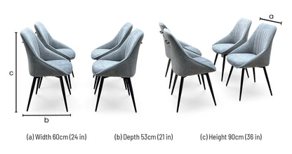 'Crete' Grey Fabric Swivel Dining Chairs - Set of 4