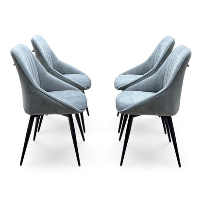 'Crete' Grey Fabric Swivel Dining Chairs - Set of 4