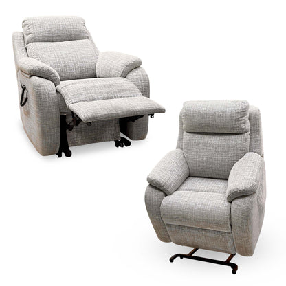 G Plan ‘Kingsbury’ B102 Shore Oatmeal Fabric Large Lift and Rise Power Recliner Chair