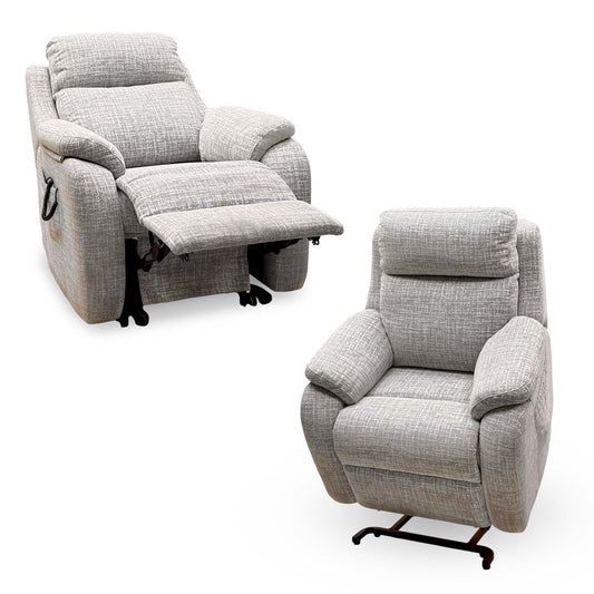 G Plan ‘Kingsbury’ B102 Shore Oatmeal Fabric Large Lift and Rise Power Recliner Chair
